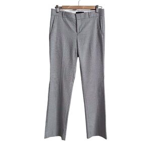 Banana Republic Logan Fit Trousers Pants Grey White Micro Plaid Career 2 Short
